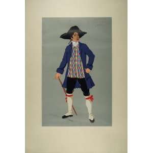  1929 Pochoir French Man Costume Tricorne Arles Provence 