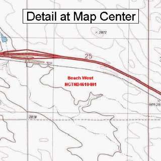  USGS Topographic Quadrangle Map   Beach West, North Dakota 