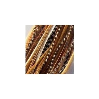 Feathers for Hair Extension with Mixes of Browns & Beiges Feathers 