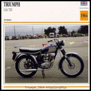 Motorcycle Card 1964 Triumph Cub T20 200 single cyl  