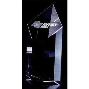   Optical crystal shield shape tower award.