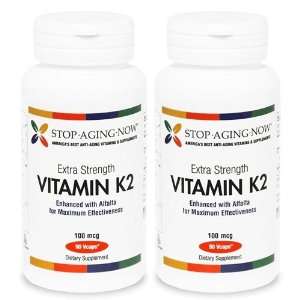  VITAMIN K2 100 mcg with 300 mg of Alfalfa (2 Pack)   Extra 