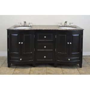 60 Bathroom Vanity Solid Wood Cabinet with 1 Baltic Brown Granite 