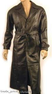 LEATHER TRENCH COAT Full Length BLACK Blade Gothic 2XL  