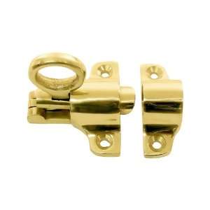 Transom Latch With Surface Mounted Keeper In Polished Lacquered Brass
