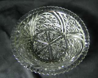 vintage Stars and Bars Anchor Hocking crystal bowl 8 wide  