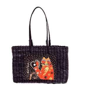  Laurel Burch Calico Cats Postcard Tote   Black By The Each 