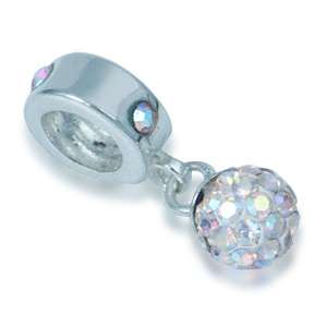   17 pm aurore boreale crystal ball 925 silver dangle bead bz0070146