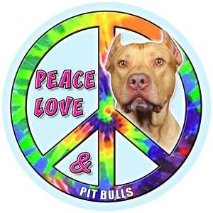NEW Peace Sign Magnet Peace, Love & Pit Bulls  