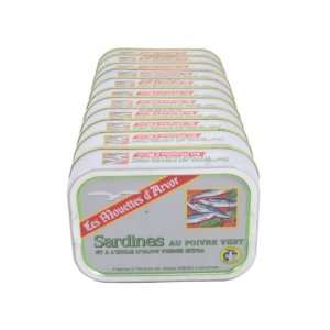 Sardines in Extra Virgin Olive Oil with Green Peppercorns (Case of 12 