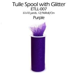  6 x 30ft Purple fabric wedding Glitter Tulle spool 