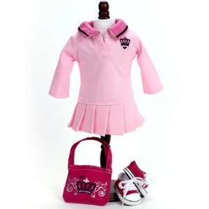   Girl Dolls, Polo Doll Dress, Crown Bag & Doll Sneakers Toys & Games