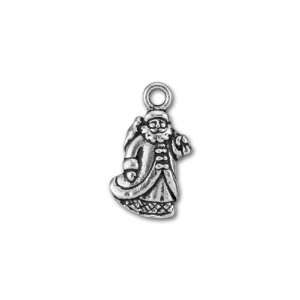  Antique Silver Plated Pewter St. Nick Charm Arts, Crafts 