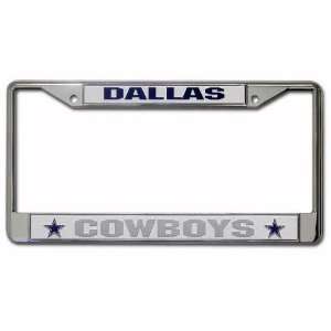  License Plate Frame Chrome   NFL Football   Dallas Cowboys 