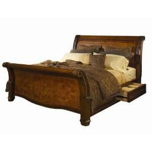  Lansford Park Sonoma Sleigh Bed with Storage in Distressed 