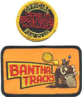 Set of 2 Vintage BANTHA TRACKS Star Wars Fan Club Patch  