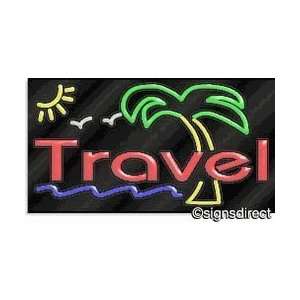  Travel Neon Sign with palm tree graphic