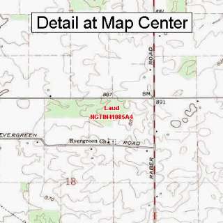  USGS Topographic Quadrangle Map   Laud, Indiana (Folded 