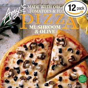 Amys Mushroom & Olive Pizza, Non GMO, Organic, 7 Ounce Boxes (Pack of 