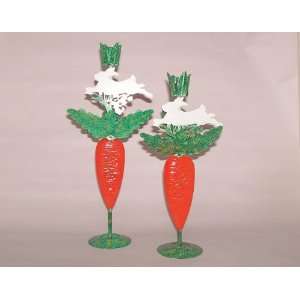  Metal Carrot Candle Holders 