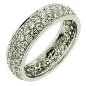 LenYa Wedding Rings   Timeless Design, Sterling Silver Eternity Band 