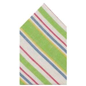 Durable Hand Woven 100% Cotton Green and White Striped Napkins 22x22 
