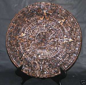Aztec Calendar Plaque17 Circumference Onyx/Copper NEW  
