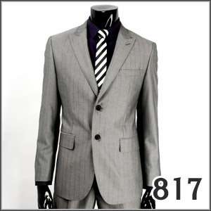 JEJE SLIM FIT Gray Stripe Two Button Mens Suits US 40R  