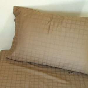  CHEQUER 400 Thread Count Bed Sheet Set Queen (Linen)