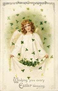   Easter Angel 4 Leaf Clover Margaret Heycraft Uncirculated Antique b32