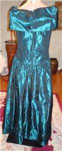   Prom Dress Hi Lo Hem Dark Green Taffeta Plus Size B42, W34  