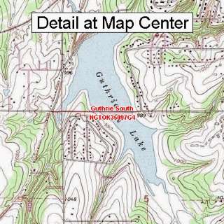 USGS Topographic Quadrangle Map   Guthrie South, Oklahoma (Folded 