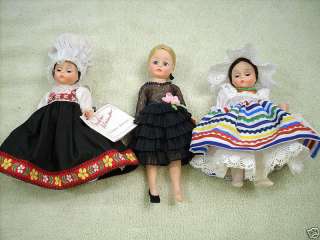 MADAME ALEXANDER DOLLS A LOT OF 3 BABETTE,MEXICO,NORWAY  