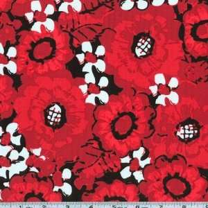   Daisies Red Fabric By The Yard mark_lipinski Arts, Crafts & Sewing