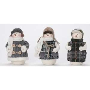   Country Rustic Snowmen Wearing Jackets Christmas Table Top Figures 10