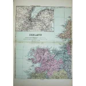  1881 Map North Ireland Environs Belfast Donegal Bay