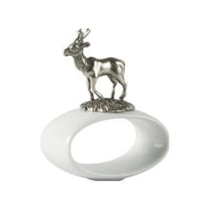  Vagabond House Porcelain Deer Napkin Ring   Set of 4