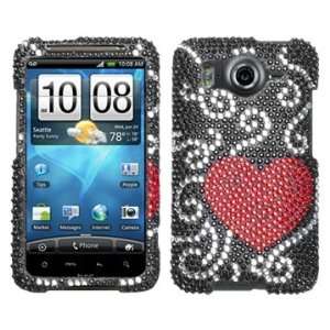  Curve Heart Beling Diamante Protector Cover Case for HTC 