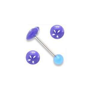  DEEP OCEAN BLUE STRAIGHT TONGUE BARBELL 12g 2 Jewelry