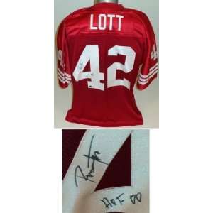 Autographed Ronnie Lott Uniform   Red Custom   Autographed 