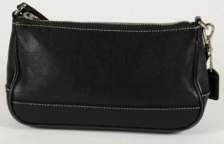 Coach Black Leather Demi Baguette Clutch Handbag Purse Bag 7785  