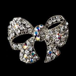  Elegant Bow Crystal Bridal Brooch Pin Hair Clip Jewelry