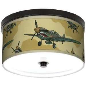 Flying Tigers 10 1/4 Wide CFL Bronze Ceiling Light
