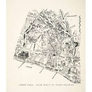 1900 Lithograph Map Bercy Neighborhood Paris Siene Right Bank Hotel de 