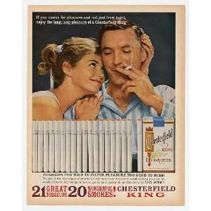  1962 Chesterfield 21 Tobaccos 20 Smokes Print Ad (6031 