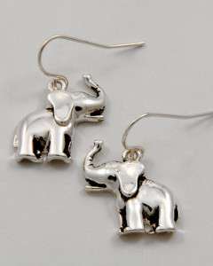 BAMA crimson TIDE silvertone ELEPHANT DANGLE Earrings  