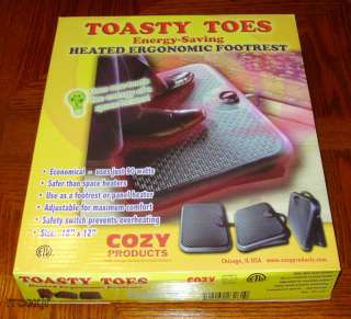 COZY TOASTY TOES ELECTRIC OFFICE SPACE HEATER FOOT WARMER REST SAFE 