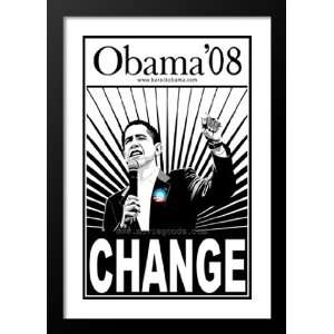   Framed and Double Matted Change Campaign Poster   2008