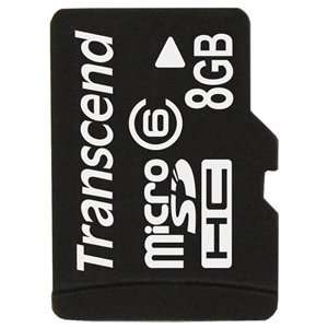  TRANSCEND, Transcend 8GB microSD High Capacity Card (Class 6 