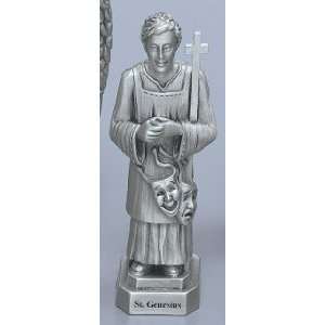 St. Genesius   3 1/2 Pewter Statue with Prayer Card